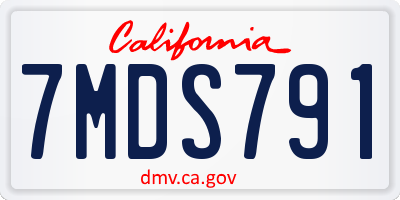 CA license plate 7MDS791