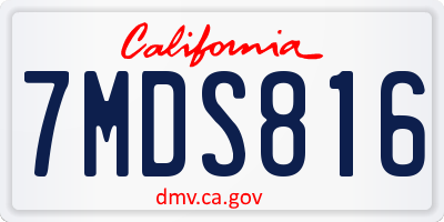 CA license plate 7MDS816