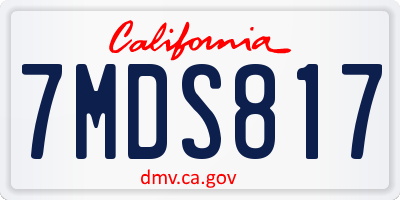 CA license plate 7MDS817