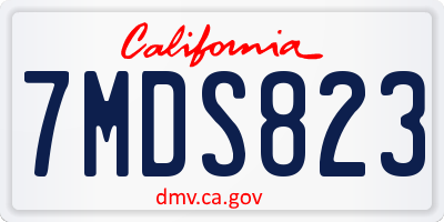 CA license plate 7MDS823