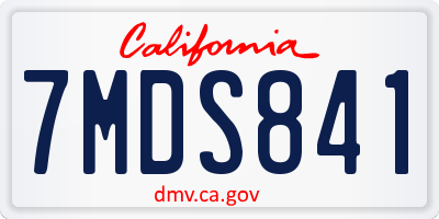 CA license plate 7MDS841