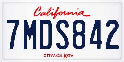 CA license plate 7MDS842