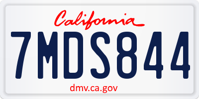 CA license plate 7MDS844