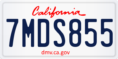 CA license plate 7MDS855