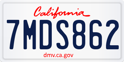 CA license plate 7MDS862