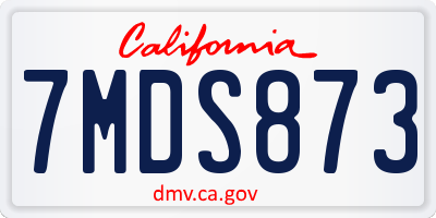 CA license plate 7MDS873