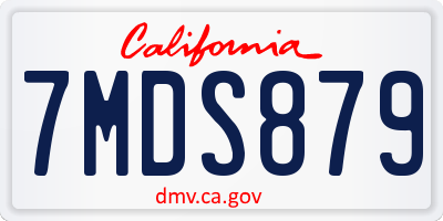 CA license plate 7MDS879