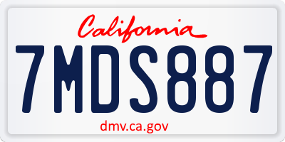 CA license plate 7MDS887
