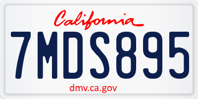 CA license plate 7MDS895