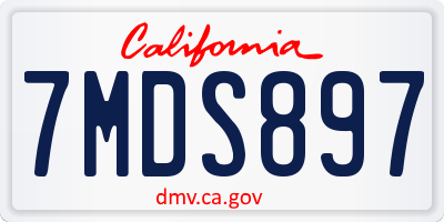 CA license plate 7MDS897
