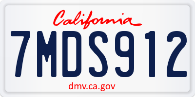 CA license plate 7MDS912