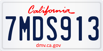 CA license plate 7MDS913