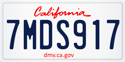 CA license plate 7MDS917