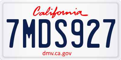 CA license plate 7MDS927