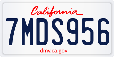 CA license plate 7MDS956