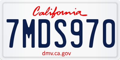 CA license plate 7MDS970