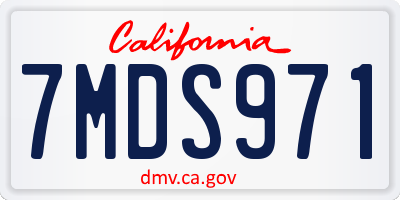 CA license plate 7MDS971