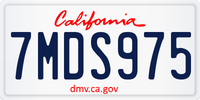 CA license plate 7MDS975
