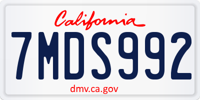 CA license plate 7MDS992