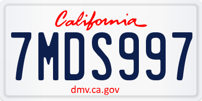 CA license plate 7MDS997
