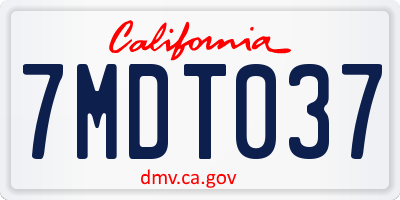 CA license plate 7MDT037