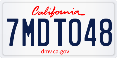 CA license plate 7MDT048