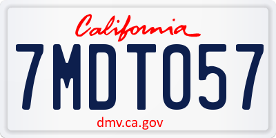CA license plate 7MDT057