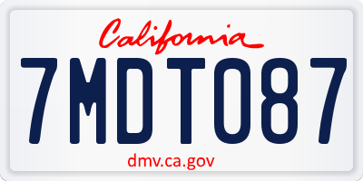 CA license plate 7MDT087