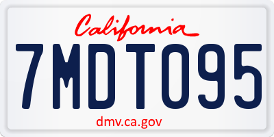 CA license plate 7MDT095