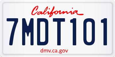 CA license plate 7MDT101