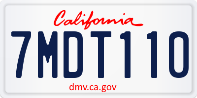 CA license plate 7MDT110