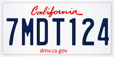 CA license plate 7MDT124