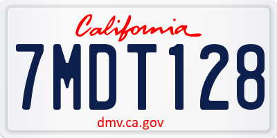 CA license plate 7MDT128