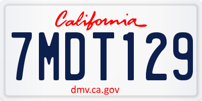 CA license plate 7MDT129