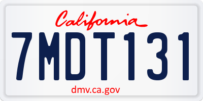 CA license plate 7MDT131