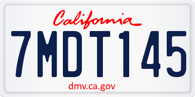 CA license plate 7MDT145