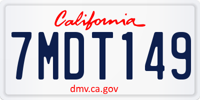 CA license plate 7MDT149