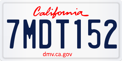 CA license plate 7MDT152