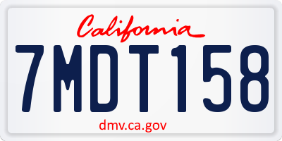 CA license plate 7MDT158