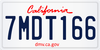 CA license plate 7MDT166