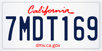 CA license plate 7MDT169