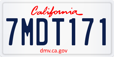 CA license plate 7MDT171