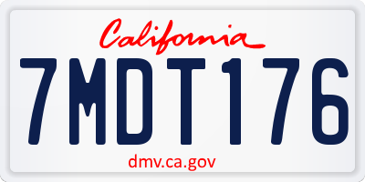 CA license plate 7MDT176
