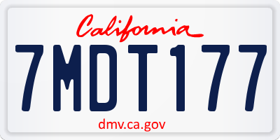 CA license plate 7MDT177