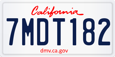 CA license plate 7MDT182