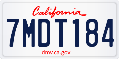 CA license plate 7MDT184