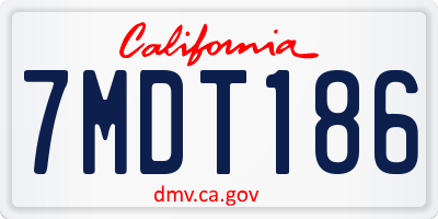 CA license plate 7MDT186