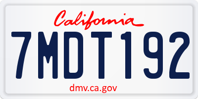 CA license plate 7MDT192
