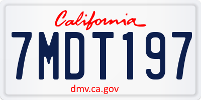 CA license plate 7MDT197