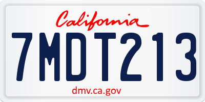 CA license plate 7MDT213